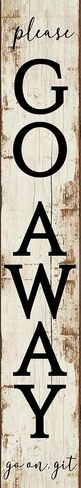 TYmall Funny Vertical Welocme Sign Rustic Go Away Porch Sign Farmhouse Wooden Welcome Sign For Front Door Outdoor Indoor Decor 8X48Inch in Saudi Arabia