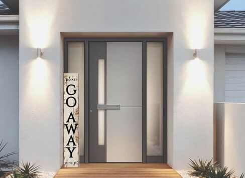 TYmall Funny Vertical Welocme Sign Rustic Go Away Porch Sign Farmhouse Wooden Welcome Sign For Front Door Outdoor Indoor Decor 8X48Inch in Saudi Arabia
