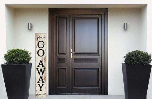 TYmall Funny Vertical Welocme Sign Rustic Go Away Porch Sign Farmhouse Wooden Welcome Sign For Front Door Outdoor Indoor Decor 8X48Inch in Saudi Arabia