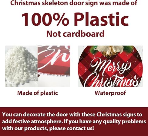 قطعتان من زينة لافتة باب عيد الميلاد - علامة عيد ميلاد سعيد منقوشة بافلو وعلامة الفرح لعطلة ريفية ونافذة باب المزرعة وديكورات داخلية وخارجية in Kuwait