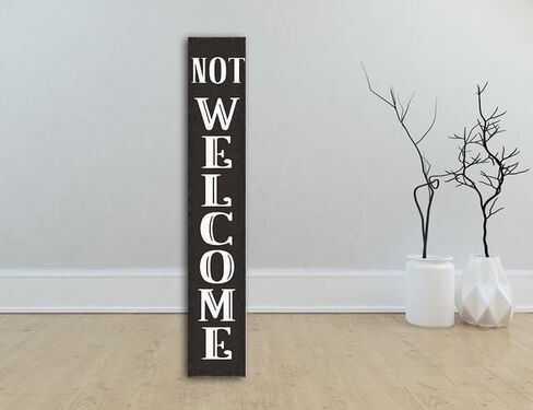 TYmall Funny Vertical Welocme Sign Rustic Go Away Porch Sign Farmhouse Wooden Welcome Sign For Front Door Outdoor Indoor Decor 8X48Inch in Saudi Arabia
