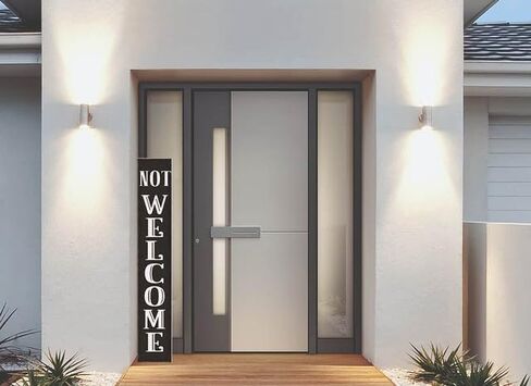 TYmall Funny Vertical Welocme Sign Rustic Go Away Porch Sign Farmhouse Wooden Welcome Sign For Front Door Outdoor Indoor Decor 8X48Inch in Saudi Arabia