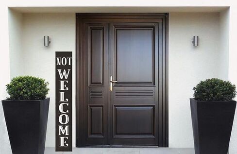 TYmall Funny Vertical Welocme Sign Rustic Go Away Porch Sign Farmhouse Wooden Welcome Sign For Front Door Outdoor Indoor Decor 8X48Inch in Saudi Arabia