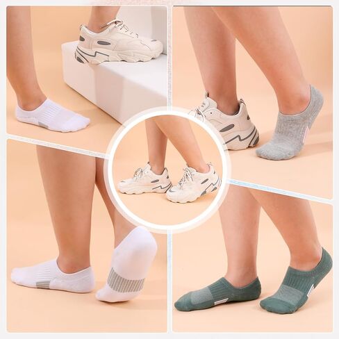 5 أزواج من الجوارب النسائية ذات القطع المنخفضة، جوارب كاحل رياضية غير مرئية مبطنة للجري والصالة الرياضية in Kuwait