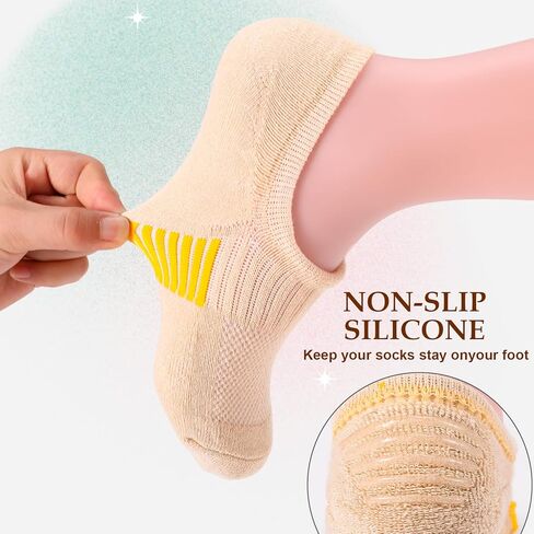 5 أزواج من الجوارب النسائية ذات القطع المنخفضة، جوارب كاحل رياضية غير مرئية مبطنة للجري والصالة الرياضية in Kuwait