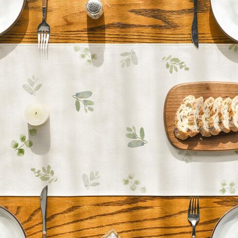Artoid Mode Letter M Eucalyptus Table Runner, Seasonal Kitchen Dining Table Decoration for Home Party Decor 13x72 Inch in Saudi Arabia