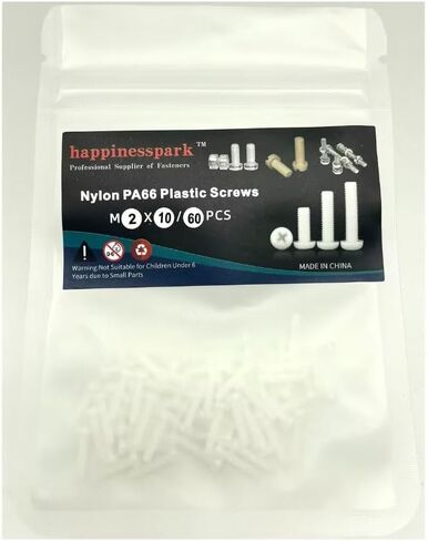 Nylon PA66 Plastic White Color Metric Phillips Pan Head Screws M2X20 60PCS in Saudi Arabia