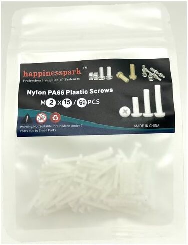 Nylon PA66 Plastic White Color Metric Phillips Pan Head Screws M2X20 60PCS in Saudi Arabia