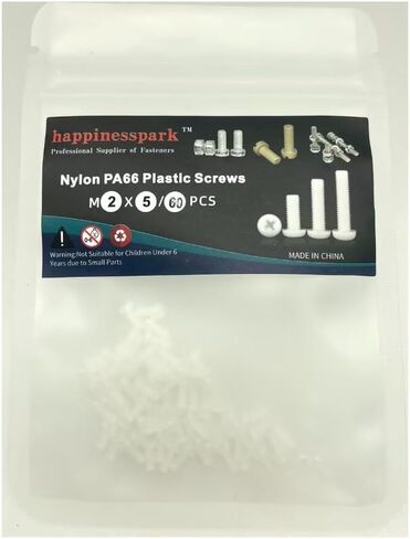 Nylon PA66 Plastic White Color Metric Phillips Pan Head Screws M2X20 60PCS in Saudi Arabia