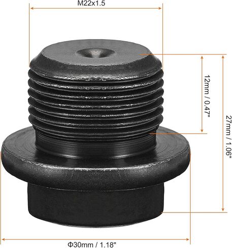 uxcell Outer Hex Head Socket Pipe Fitting Plug M22x1.5 Male Thread Carbon Steel 2Pcs for Terminate Pipe Ends in Saudi Arabia