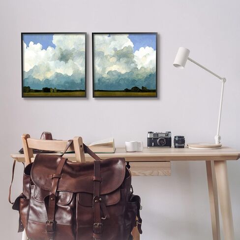 Stupell Industries Fluffy Clouds Countryside Sky Nature Landscape Painting, Design by Emma Caroline in Saudi Arabia