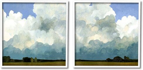 Stupell Industries Fluffy Clouds Countryside Sky Nature Landscape Painting, Design by Emma Caroline in Saudi Arabia