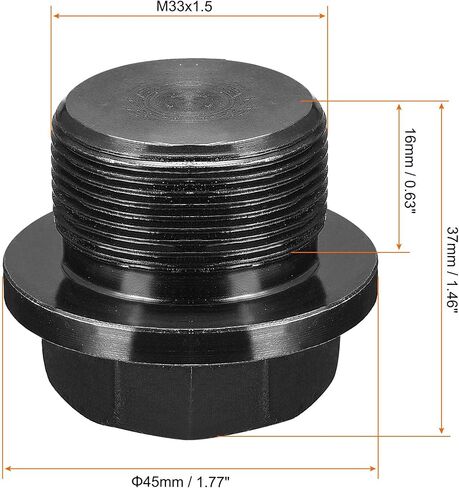 uxcell Outer Hex Head Socket Pipe Fitting Plug M22x1.5 Male Thread Carbon Steel 2Pcs for Terminate Pipe Ends in Saudi Arabia