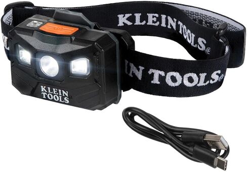 Klein Tools 56048 Rechargeable Auto-Off LED Headlamp, Adjustable Fabric Strap, 400 lms, All-Day Runtime, for Work, Running, Outdoor Hiking in Saudi Arabia