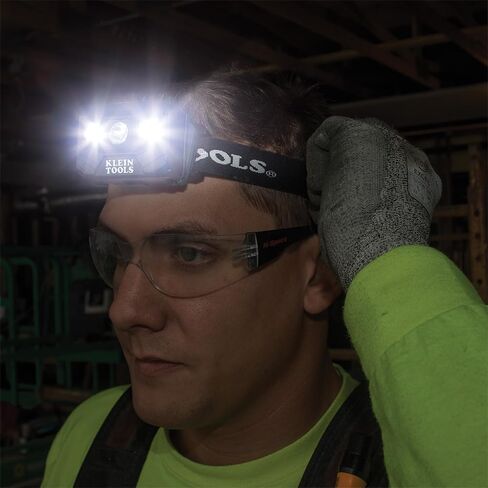 Klein Tools 56048 Rechargeable Auto-Off LED Headlamp, Adjustable Fabric Strap, 400 lms, All-Day Runtime, for Work, Running, Outdoor Hiking in Saudi Arabia