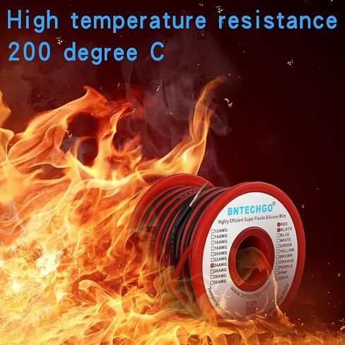 BNTECHGO 24 Gauge Silicone Wire Spool Red and Black Each 25ft 2 Separate Wires Flexible 24 AWG Stranded Tinned Copper Wire in Saudi Arabia