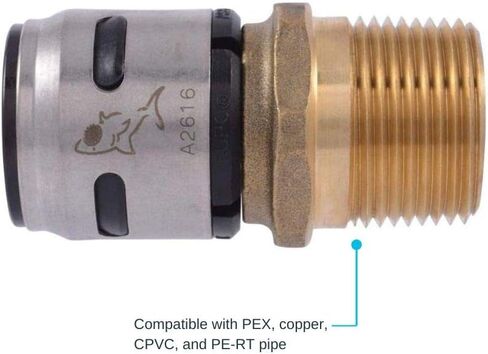 SharkBite 1 Inch EvoPEX Male Adapter, Pack of 2, Push to Connect Plumbing Fitting, PEX, K140Z2 in Saudi Arabia