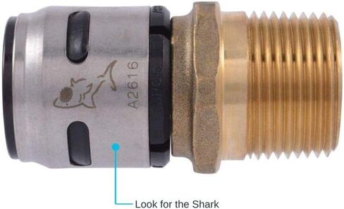 محول ذكر EvoPEX مقاس 1 بوصة من SharkBite، حزمة من 2، اضغط لتوصيل تركيبات السباكة، PEX، K140Z2 in Saudi Arabia