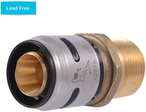 محول ذكر EvoPEX مقاس 1 بوصة من SharkBite، حزمة من 2، اضغط لتوصيل تركيبات السباكة، PEX، K140Z2 in Saudi Arabia