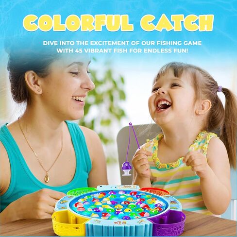 IPIDIPI TOYS Fishing Game for Kids, 45 Fish and 8 Poles - Magnetic Fish Toy in Saudi Arabia