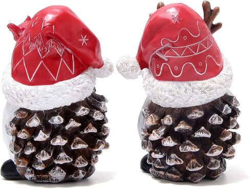 Hodao 2 PCS Christmas Gnomes Decorations Xmas Hat Gnomes Figurines Christmas Gnomes Decor Handmade Elf Scandinavian Tomte Gnomes States for Xmas Decor Gift - Christmas Party Gnomes Decor in Saudi Arabia