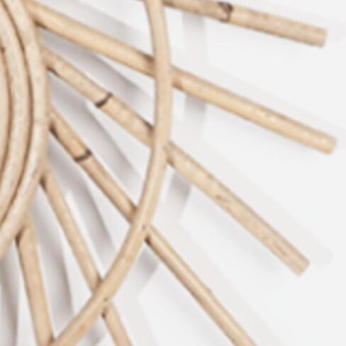 مرآة تعليق فنية مبتكرة من الروطان، مرآة تزيين حائط من الصفصاف، ديكور حائط معلق بوهيمي، مرآة زخرفية مثبتة على الحائط منسوجة يدويًا لغرفة النوم، الفندق، غرفة الطعام، الحمام in Kuwait