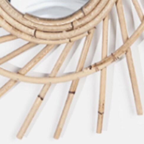 مرآة تعليق فنية مبتكرة من الروطان، مرآة تزيين حائط من الصفصاف، ديكور حائط معلق بوهيمي، مرآة زخرفية مثبتة على الحائط منسوجة يدويًا لغرفة النوم، الفندق، غرفة الطعام، الحمام in Kuwait