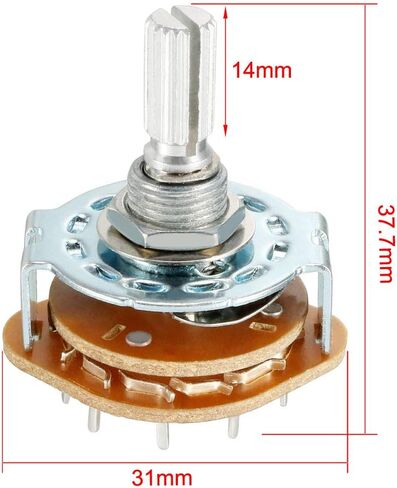 uxcell 6mm 4P3T 4 Pole 3 Position Selectable Single Deck Band Channel Rotary Switch Selector with plastic knob in Saudi Arabia