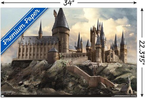 Trends International The Wizarding World: Harry Potter - Hogwarts at Sunrise Wall Poster, 22.375" x 34", Premium Unframed Version in Saudi Arabia