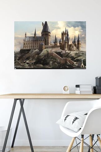 Trends International The Wizarding World: Harry Potter - Hogwarts at Sunrise Wall Poster, 22.375" x 34", Premium Unframed Version in Saudi Arabia
