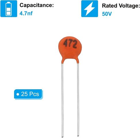 PATIKIL 10nf 50V Ceramic Disc Capacitor, 25 Pcs Ceramic Chip Capacitor Assortment Kit for Power Circuits Industrial Equipment,Brown Red in Saudi Arabia