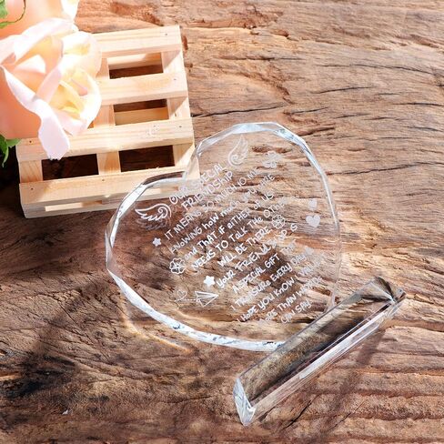 Ornalrist Friendship Gifts for Women Special Friends Gifts for Her Birthday, Christmas, Glass Heart Plaque with Best Friend Sayings Decorations in Saudi Arabia