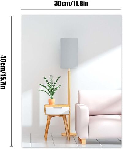 Full Length Wall Mirror Tiles, 11.8"x 15.7" x 4 Pcs Acrylic Mirror Self Adhesive, Safety Shatterproof Mirror Great for Baby Kids Toddler, Full Body Mirror Tiles for Bedroom, Home Gym, Living Room in Kuwait