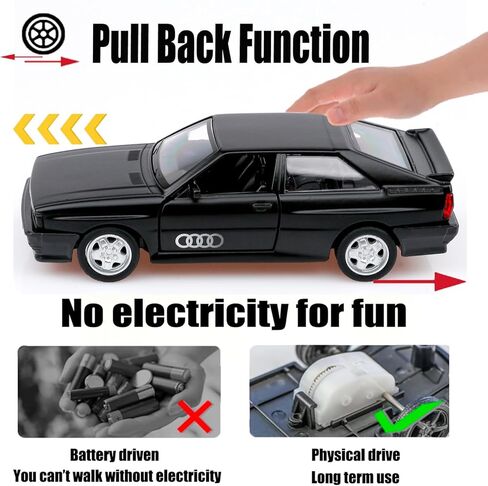TOKAXI 1/36 Scale Audi Sport Quattro 1980 Diecast Model Cars,Pull Back Vehicles Audi Toy Cars,Cars Gifts for Boys Girls in Kuwait