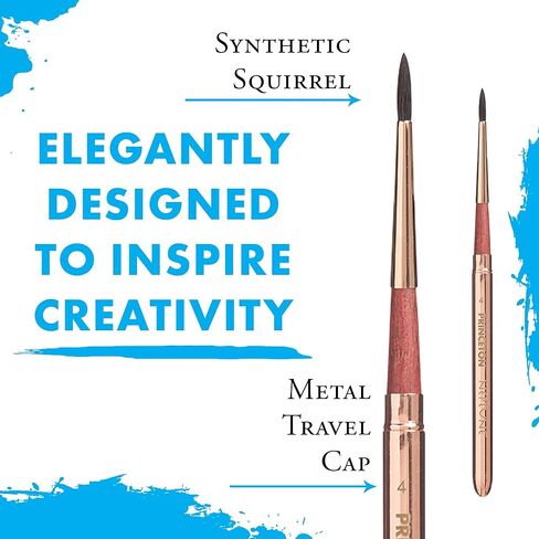 Princeton Artist Brush, Neptune Series 4750, Synthetic Squirrel Watercolor Paint Brush, Travel Round, Size 8 in Saudi Arabia
