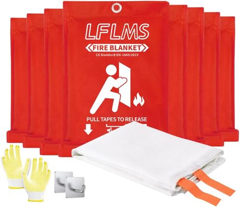 Fire Blankets Emergency for Home, 2 Pack Fire Suppression Blanket, 40" x 40" Fire Blanket for Kitchen, Fireproof Fiberglass Fire Safety Blanket for Office, School, Camping, Grill, Car, Warehouse in Saudi Arabia