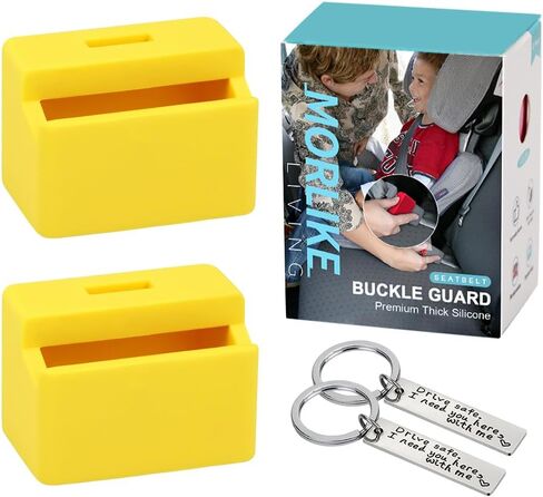 Morlike Silicone Seatbelt Secure Buckle Safety Cover Lock | Keep Children Safe in Car Seat and Prevent Kids from Accidentally Unbuckling | Buckle Guard Fits Almost Vehicles (red,2PACK) in Saudi Arabia