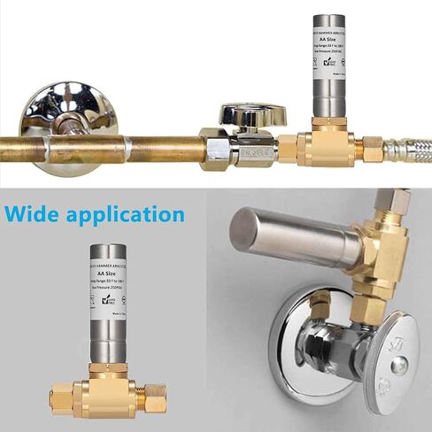(1 Pack) Lidertik Water Hammer Arrestor for Dishwasher and Toilet 3/8 Inch Male Compression and 3/8 Inch Female Compression, Absorb Shock and Reduce Noise for Water Pipe in Saudi Arabia