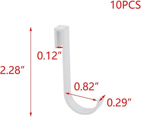 T Tulead 10 Per Pack J Shaped Aluminum Alloy Hook Wire Rack Hooks Hangers Hanging Hooks Silver, for Kitchen 2.28"×0.3" in Saudi Arabia