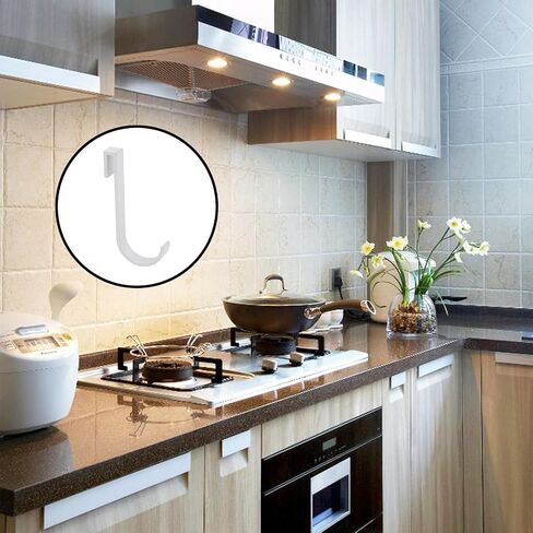 T Tulead 10 Per Pack J Shaped Aluminum Alloy Hook Wire Rack Hooks Hangers Hanging Hooks Silver, for Kitchen 2.28"×0.3" in Saudi Arabia