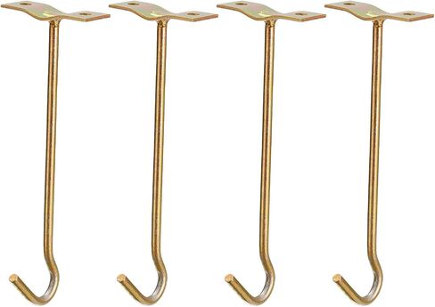 uxcell Ceiling Hooks, 4Pcs 12 Inch Screw Mounted Top Long Hooks - for Hanging Plant Pots, Fans, Lights, Lanterns in Saudi Arabia