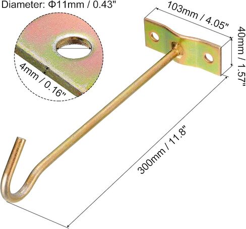 uxcell Ceiling Hooks, 4Pcs 12 Inch Screw Mounted Top Long Hooks - for Hanging Plant Pots, Fans, Lights, Lanterns in Saudi Arabia
