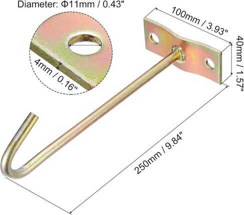 uxcell Ceiling Hooks, 4Pcs 12 Inch Screw Mounted Top Long Hooks - for Hanging Plant Pots, Fans, Lights, Lanterns in Saudi Arabia