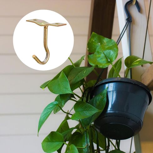 uxcell Ceiling Hooks, 4Pcs 12 Inch Screw Mounted Top Long Hooks - for Hanging Plant Pots, Fans, Lights, Lanterns in Saudi Arabia