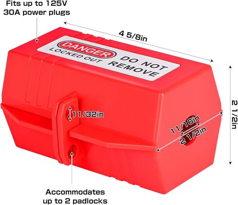 Plug Lock for Lockout Tagout, 110 to 220 Volt Power Cord Lockout, Large Electrical Plug Lockout Device, Pack of 4 in Kuwait