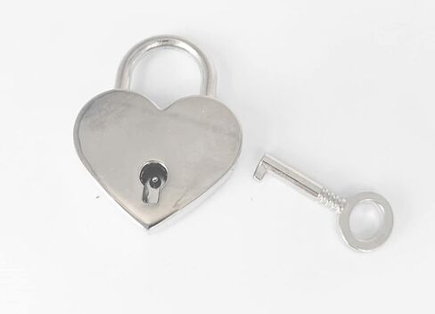 BeeSpring 1 قطعة ارتفاع مصقول على شكل قلب هيكل عظمي قفل مفتاح، استبدال حقيبة يد، قفل القوس الزفاف - اللون الفضي in Kuwait