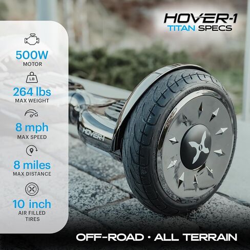 Hover-1 Titan Electric Hoverboard | 8MPH Top Speed, 8 Mile Range, 3.5HR Full-Charge, Built-In Bluetooth Speaker, Rider Modes: Beginner to Expert in Saudi Arabia