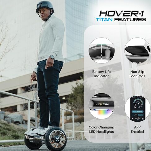 Hover-1 Titan Electric Hoverboard | 8MPH Top Speed, 8 Mile Range, 3.5HR Full-Charge, Built-In Bluetooth Speaker, Rider Modes: Beginner to Expert in Saudi Arabia