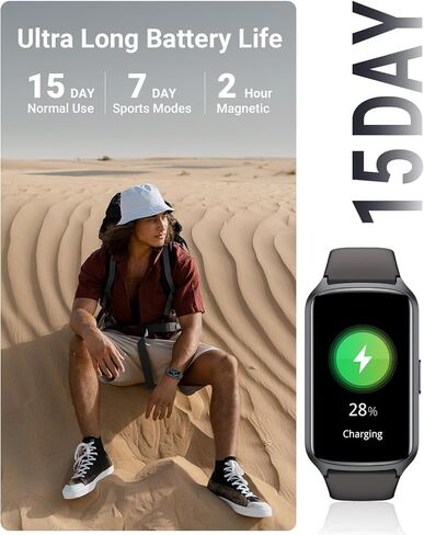 جهاز تتبع اللياقة البدنية الصحي مع معدل ضربات القلب على مدار الساعة طوال أيام الأسبوع، وأكسجين الدم، وضغط الدم، ومتتبع النوم، وأجهزة تتبع الأنشطة المقاومة للماء 5ATM مع متتبع الخطوات، وعداد الخطى بلوتوث (يتضمن نطاقات S وL) in Kuwait