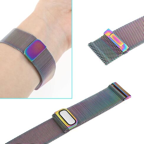 Create idea Magnetic Watch Strap Compatible with Fitbit Versa 3 for 150-252mm/5.9-9.9inch Wrist Size Metal Mesh Watch Band Stainless Steel Replacement Wristband Colourful in Saudi Arabia